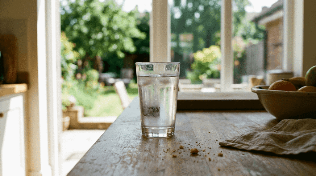 Glass of drinking water representing the connection between watershed health and residential tap water quality